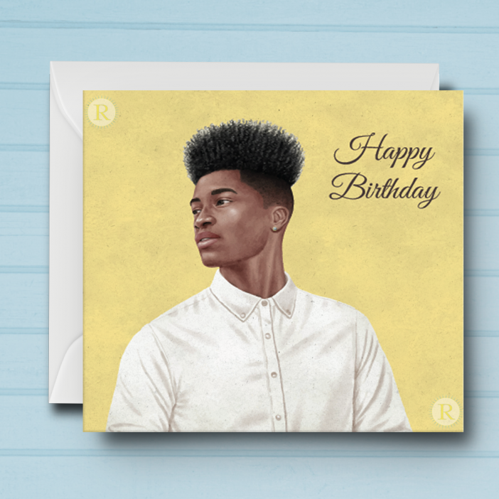 Black Boy Birthday Card A